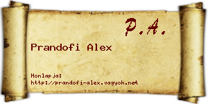 Prandofi Alex névjegykártya