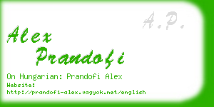 alex prandofi business card